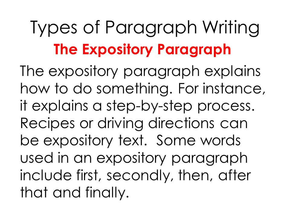 3 types of writing a paragraph